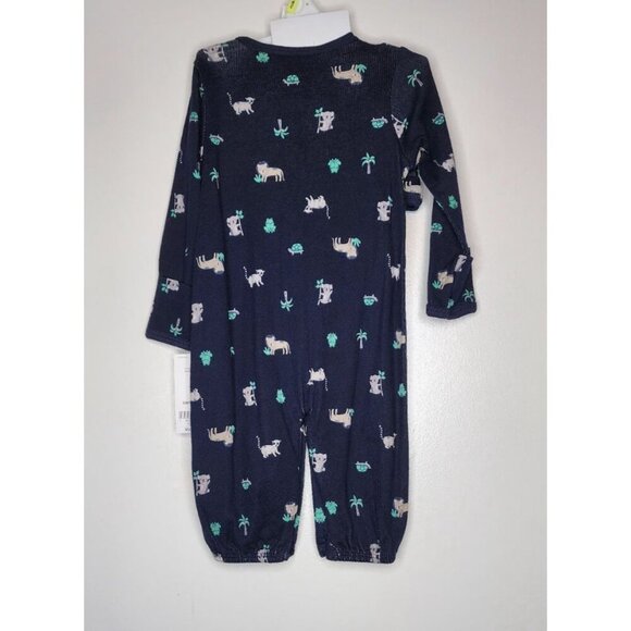 CARTER'S LITTLE BABY SLEEP & PLAY GOWN /BODYSUIT HAT SOCKS NAVY BLUE SIZE 3M - Picture 8 of 11